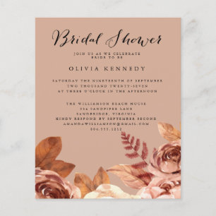 Budget  Boho Terra-Cotta Botanical Bridal Shower  Flyer