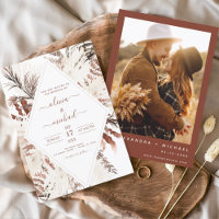 Budget Boho Terracotta Photo Pampas Grass Wedding
