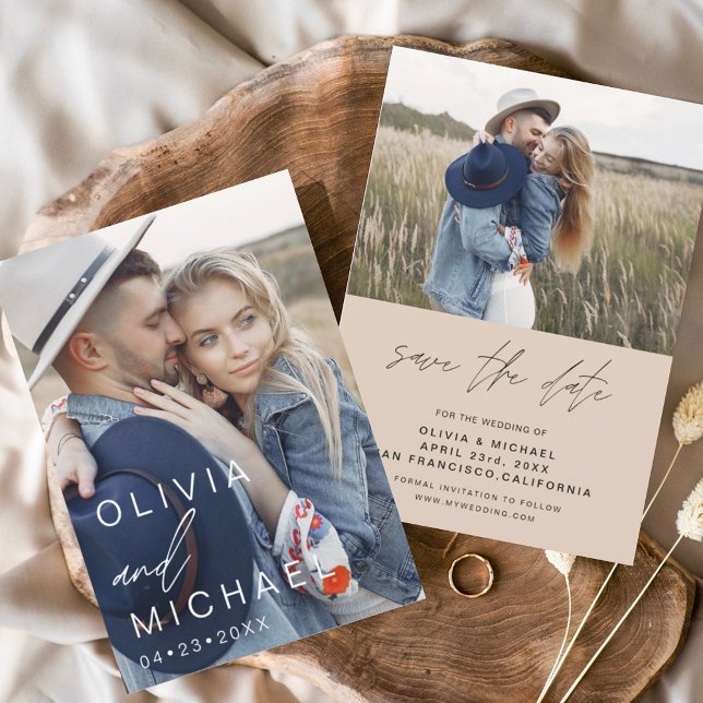 Budget Boho Typography Save the Date Photo (Creator Uploaded)