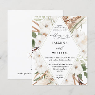 Budget Boho White Floral Summer Wedding