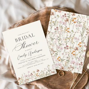 Budget Boho Wildflower Bridal Shower Invitation