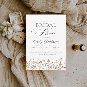 Budget Boho Wildflower Bridal Shower Invitation