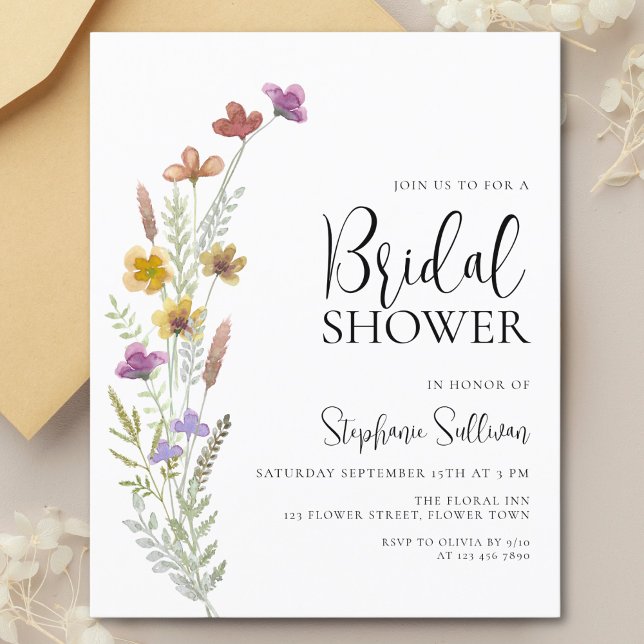 Budget Boho Wildflower Bridal Shower Invitation (Creator Uploaded)