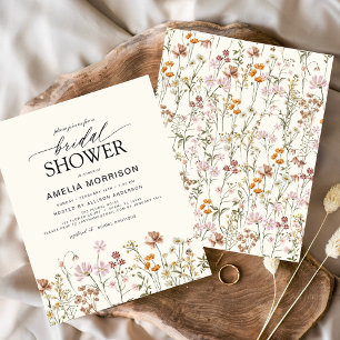 Budget Boho Wildflower Bridal Shower Invitation Flyer