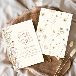 Budget Boho Wildflower Bridal Shower Invitation Flyer