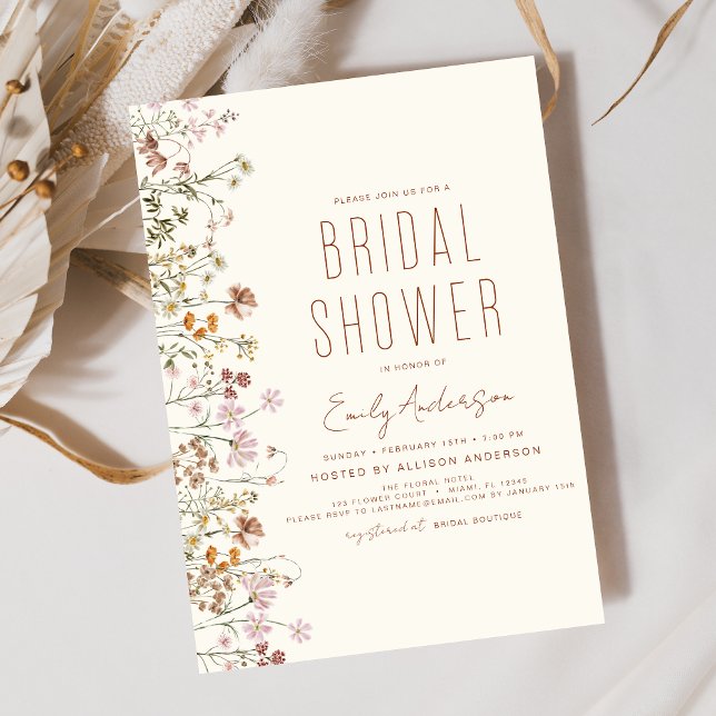 Budget Boho Wildflower Bridal Shower Invitation Flyer (Creator Uploaded)