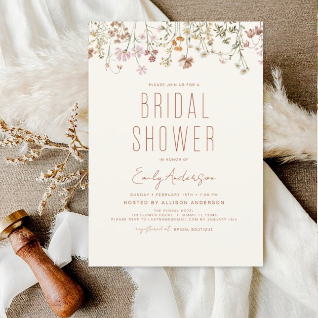 Budget Boho Wildflower Bridal Shower Invitation Flyer (Creator Uploaded)