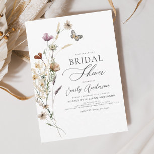 Budget Boho Wildflower Bridal Shower Script Flyer