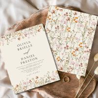 Budget Boho Wildflower Garden Wedding Invitation