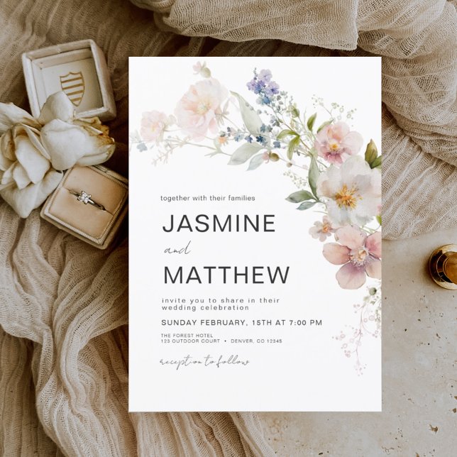 Budget Boho Wildflower Wedding Elegant Invitation Flyer (Creator Uploaded)