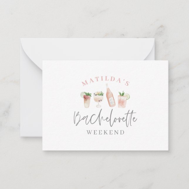 budget boissons aquarelle invitation bachelorette (Devant)