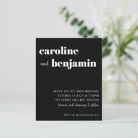 Budget Bold Black Modern Wedding Invitation