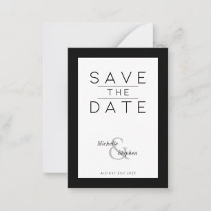 budget bold monochrome Flat Save The Date Card
