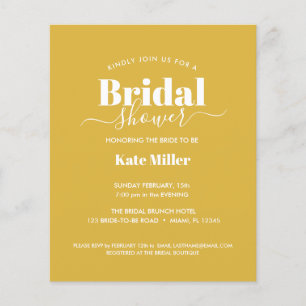 BUDGET BOLD MUSTARD YELLOW AND WHITE BRIDAL SHOWER