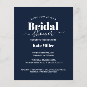 BUDGET BOLD NAVY AND WHITE BRIDAL SHOWER