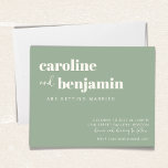 Budget Bold Sage Green Chic Modern Wedding Invite<br><div class="desc">Budget Bold Sage Green Elegant Chic Modern Wedding Invitation</div>