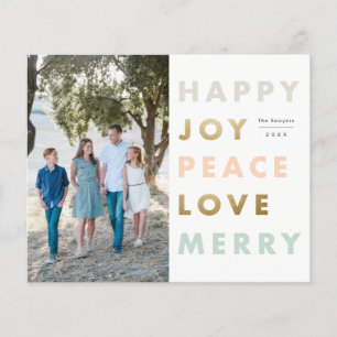 Budget Bold Type Photo Noël Carte