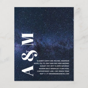 BUDGET BOLD Typography Wedding Invite Minimalist Flyer