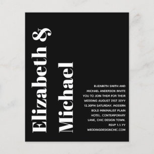 BUDGET BOLD Typography Wedding Invite Minimalist Flyer