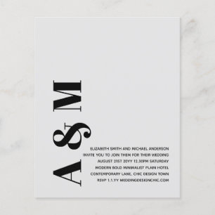 BUDGET BOLD Typography Wedding Invite Minimalist Flyer