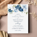 Budget Botanical Dusty Blue Floral Wedding Invite<br><div class="desc">Easily add your wedding details to this cute elegant blue floral template by clicking the "Personalize" button. Featuring modern blue and baby blue floral with greenery foliage and popular typography. Completely change the background of this invite by clicking the "Customize it" button 1. boho wedding, chic, blue neutral wedding, trendy,...</div>