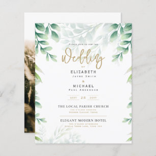 Budget Botanical Eucalyptus Wedding INVITE
