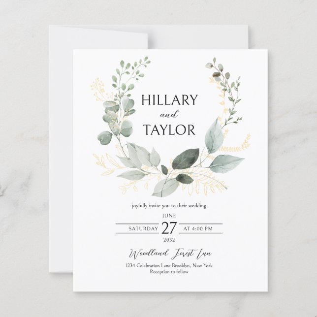 BUDGET Botanical Eucalyptus Wreath Wedding (Front)