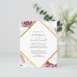 Budget Botanical Floral Rose Gold Bridal Shower