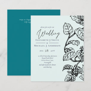 BUDGET Botanical Garden Leaves Wedding Invite
