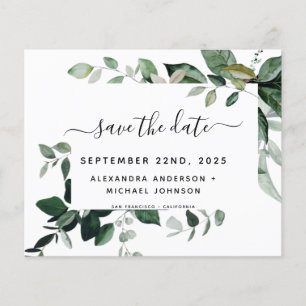 Budget Botanical Greenery Foliage Wedding Flyer