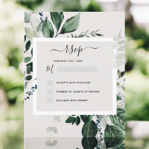 Budget Botanical Greenery RSVP Invitation