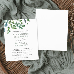 Budget Botanical Greenery Wedding Invitations