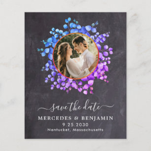 Budget Botanical QR Code Slate Photo Save The Date