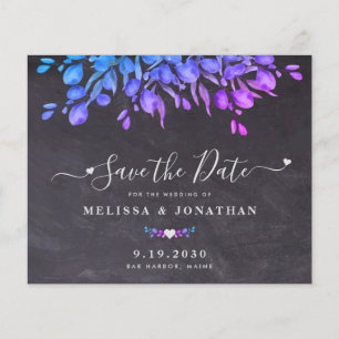 Budget Botanical Rustic Slate Save The Date Card