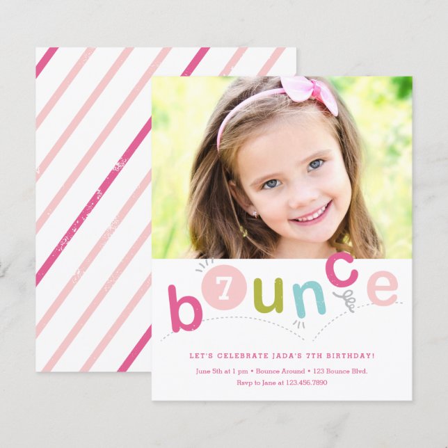 Budget Bounce Kids Birthday Party Invitations (Front/Back)