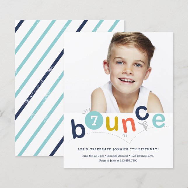 Budget Bounce Kids Birthday Party Invitations (Front/Back)