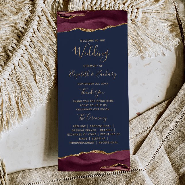 Budget Bourgogne Gold Agate Programme de mariage d (Créateur téléchargé)