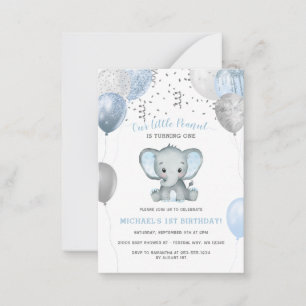 Budget Boy Elephant Ballons 1er Invitation d'anniv
