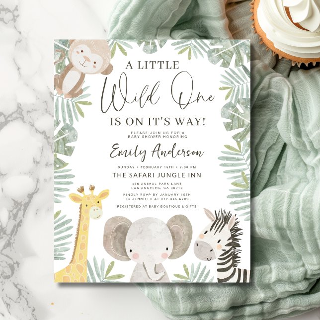 Budget Boys Wild One Safari Animals Baby Shower Flyer (Creator Uploaded)