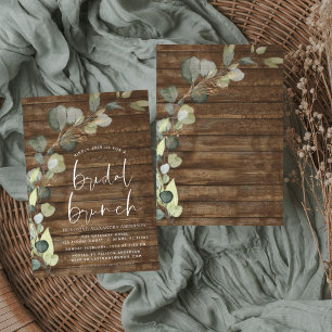 Budget Bridal Brunch Rustic Wood Invitation Flyer