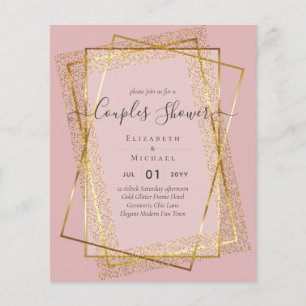 BUDGET Bridal COUPLES Shower Gold Geometric Frame Flyer