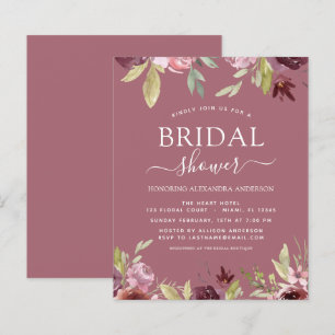 Budget Bridal Shower Burgundy Dusty Pink