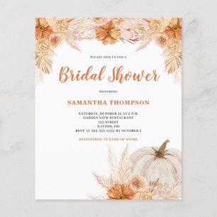 Budget Bridal Shower Burnt Orange Boho Invitation