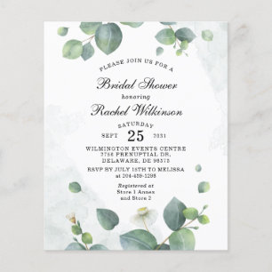  Budget Bridal Shower Eucalyptus Invitation