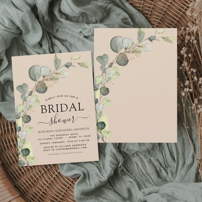 Budget Bridal Shower Eucalyptus Invitation Flyer (Creator Uploaded)