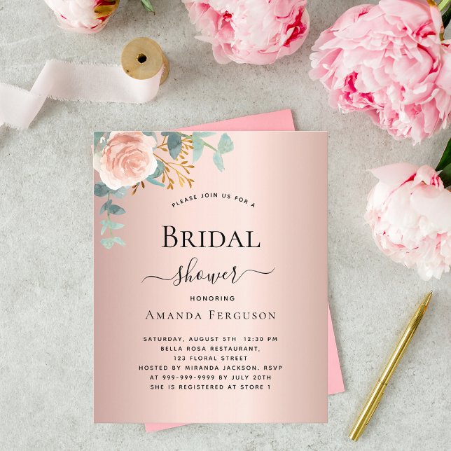 Budget Bridal Shower floral rose gold eucalyptus (Creator Uploaded)