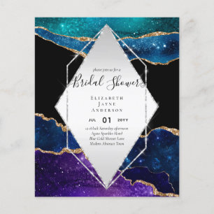 BUDGET BRIDAL SHOWER Glittery AGATE Sparkle Invite Flyer
