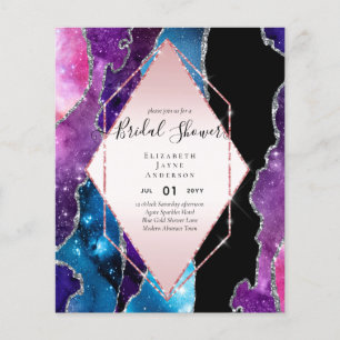 BUDGET BRIDAL SHOWER Glittery AGATE Sparkle Invite Flyer
