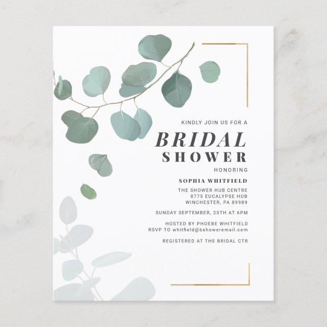 Budget Bridal Shower Greenery Eucalyptus Succulent (Front)