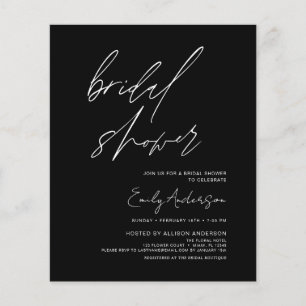 Budget Bridal Shower Handwritten Script Minimalist Flyer